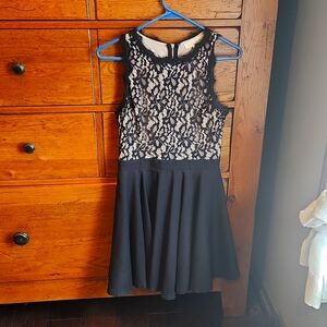Francesca formal black and nude dress